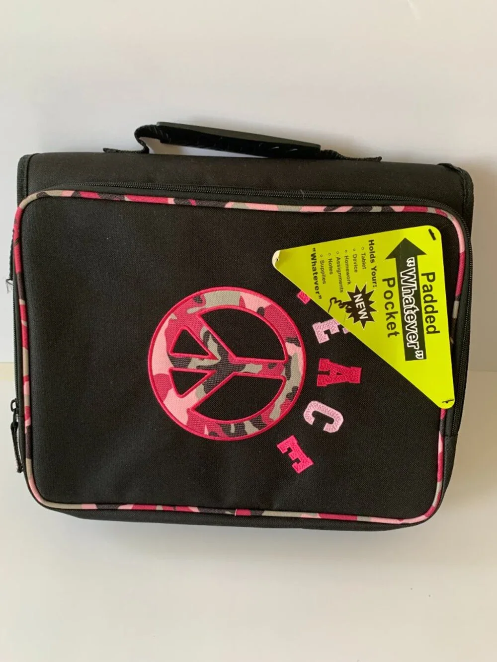 TECH GEAR PEACE CAMO MEGA FILLED BINDER ORGANIZER BAG SCHOOL COLLEGE NEW